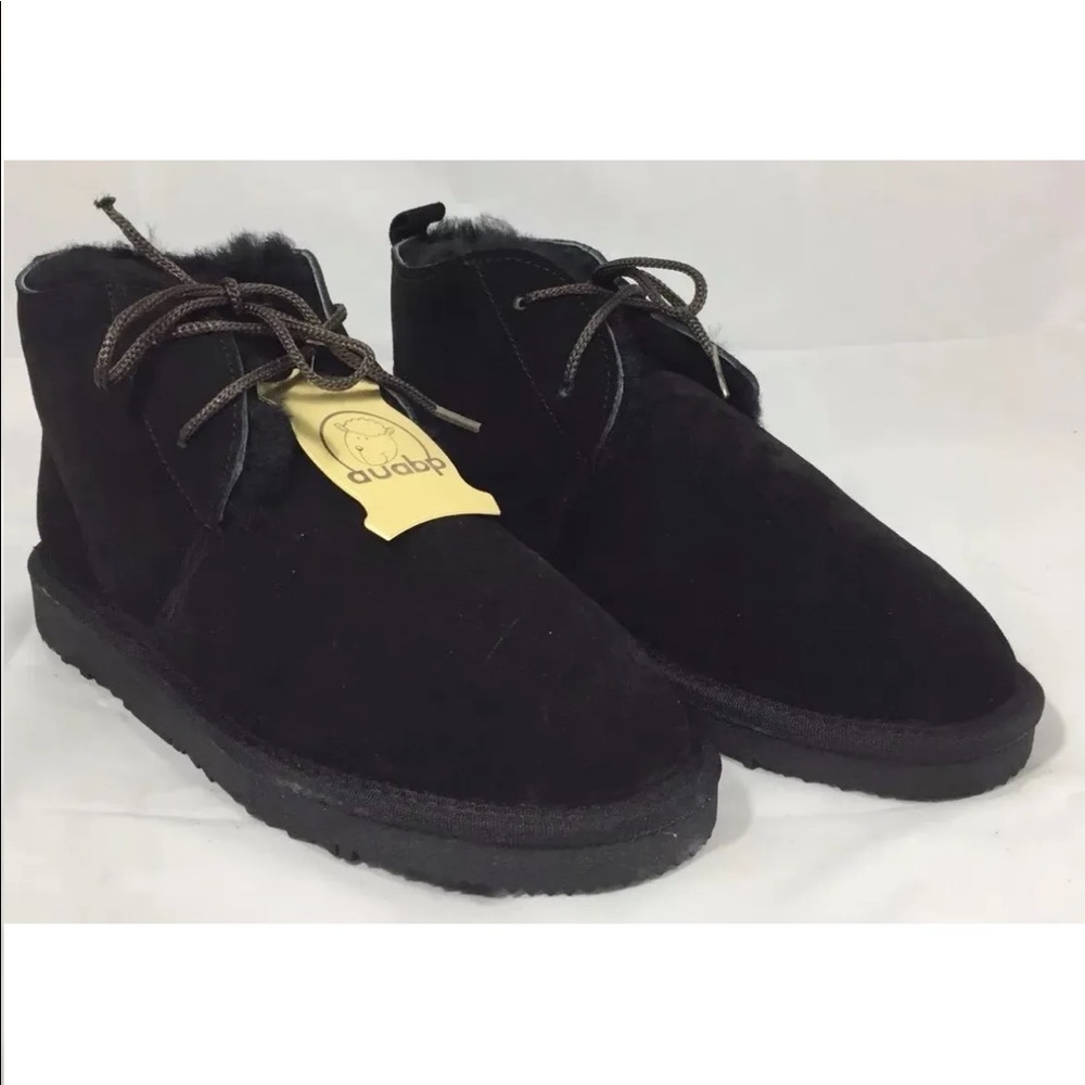 New AUABP Australia Mid Cut Boots Winter Women Black Sheep Leather Lining 11